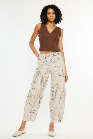 (PREORDER) KANCAN Raven Animal Print Barrel Jeans - Simply Me Boutique
