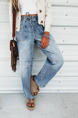 (PREORDER) KANCAN Starlet High Rise Oversized Barrel Jeans - Simply Me Boutique