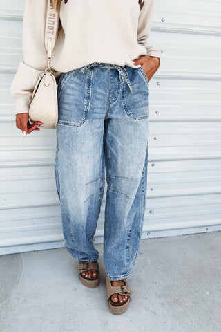 (PREORDER) KANCAN Starlet High Rise Oversized Barrel Jeans - Simply Me Boutique