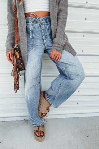 (PREORDER) KANCAN Starlet High Rise Oversized Barrel Jeans - Simply Me Boutique