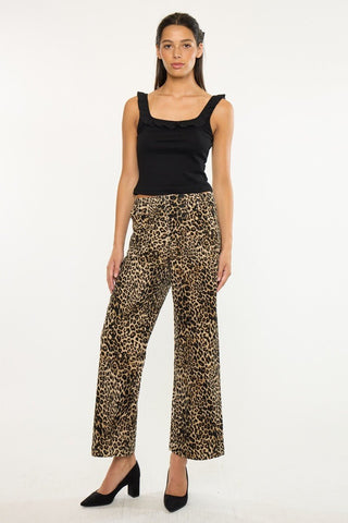 (PREORDER) KANCAN Tilly Ultra High Rise Leopard Wide Leg Corduroys - Simply Me Boutique
