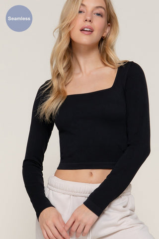 Remember Me Seamless Square Neck Long Sleeve Top MORE COLORS! - Simply Me Boutique