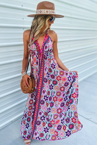 Rio Bloom Halter Maxi Dress - Simply Me Boutique