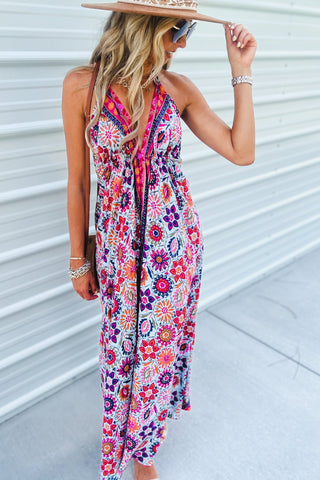 Rio Bloom Halter Maxi Dress - Simply Me Boutique