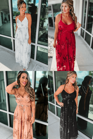 Sequin Maxi Dress 4 COLORS! - Simply Me Boutique