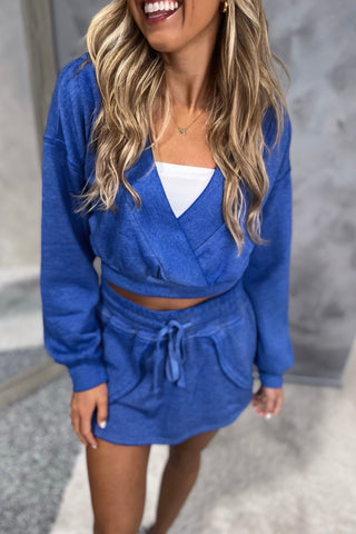 Sporty Life Blue Fleece Skort - Simply Me Boutique