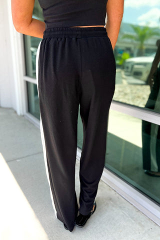 The Weekend Edit Striped Black Pants - Simply Me Boutique