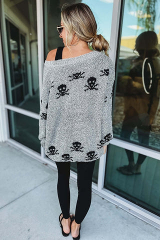 Toxic Ways Skull Grey Sweater - Simply Me Boutique