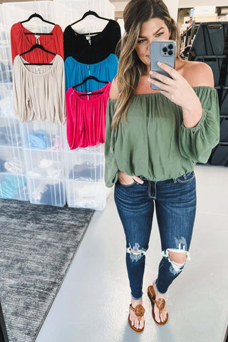Truth of the Matter Off Shoulder Top 4 COLORS! - Simply Me Boutique