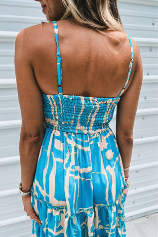 Turquoise Tides Tiered Dress - Simply Me Boutique