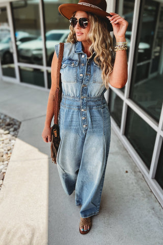 Western Belle Denim Jumpsuit - Simply Me Boutique