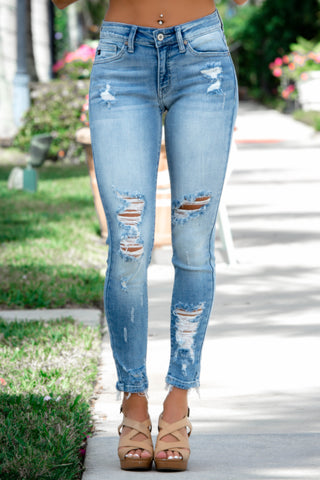 Just One Look Destroyed KANCAN Light Wash Jeans Shop Simply Me Boutique