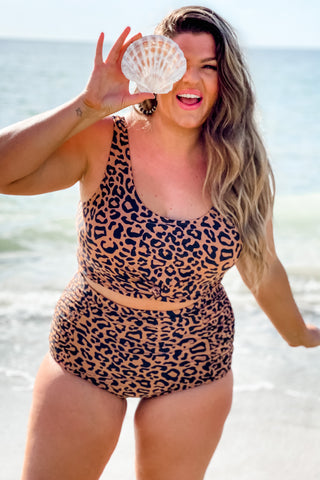 Grenada Leopard Super High Rise Ruched Bikini BOTTOM