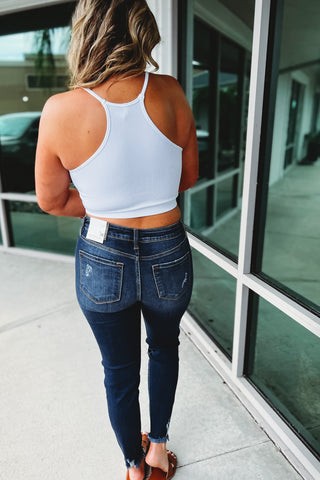 Basic as Can Be Ribbed Cropped Cami
