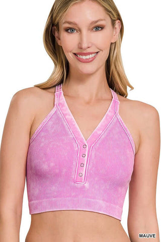 Victory Lap Ribbed V Neck Crop Top - Simply Me Boutique
