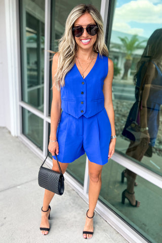 City Sleek High Rise Cobalt Shorts