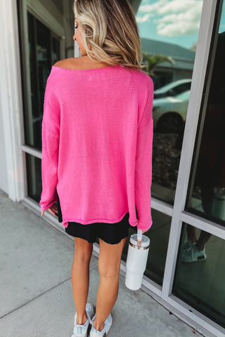 Pickleball Lightweight Pink Sweater