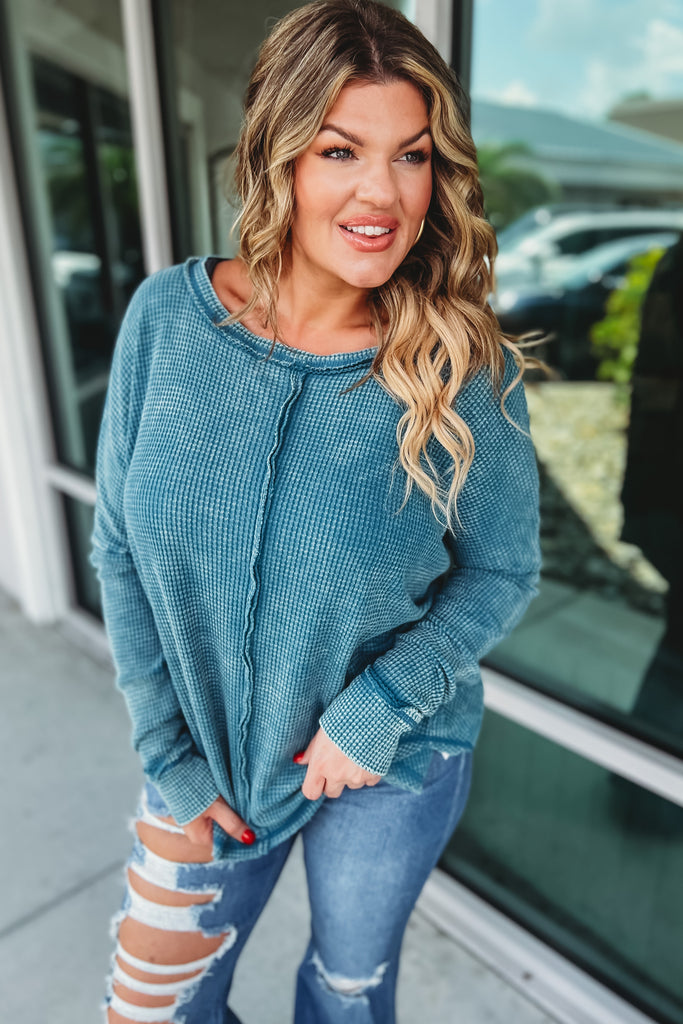 Best You Can Be Oversized Waffle Knit Top (More colors)