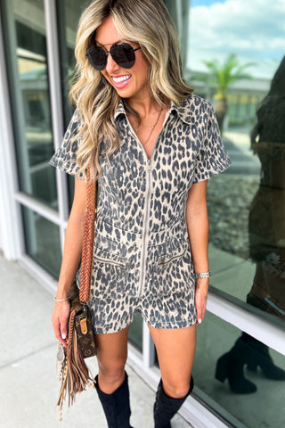 Wild Intentions Mineral Washed Leopard Romper