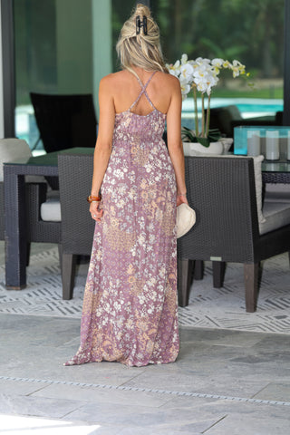 Neutral Blooms Maxi Dress