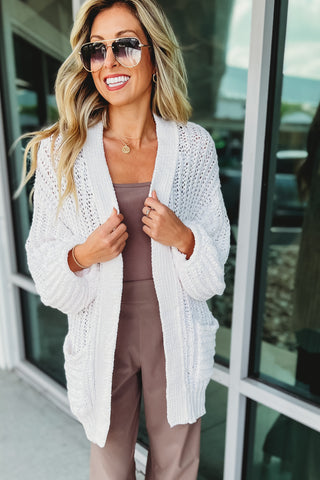 Time Goes On Chunky Chenille Oversized Cardigan