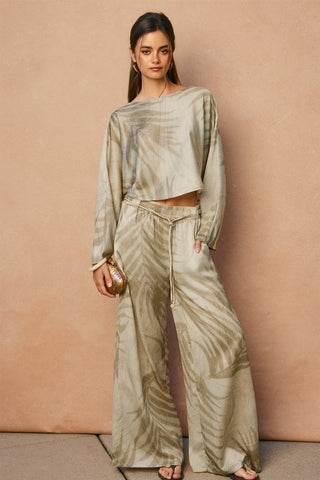 Palm Cove Wide Leg Loop Belt Pants