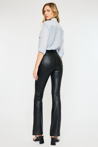 KanCan Trista Black Faux Leather Bootcut Pants