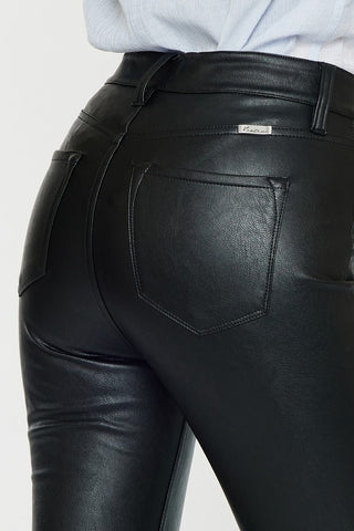 KanCan Trista Black Faux Leather Bootcut Pants