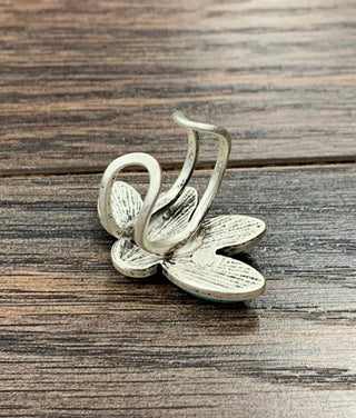 Western Turquoise Floral Adjustable Ring