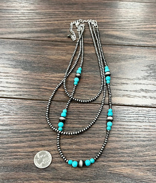 The Desert Song 22" Turquoise Western Bead Layered Necklace