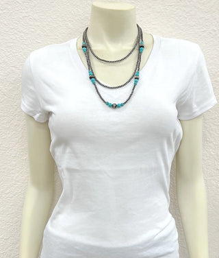 The Desert Song 22" Turquoise Western Bead Layered Necklace