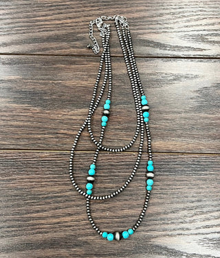 The Desert Song 22" Turquoise Western Bead Layered Necklace