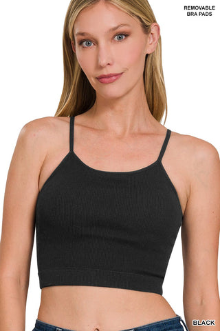 Perfect as Can Be Ribbed Cropped Cami