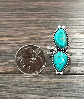 The Turquoise Blue Moon Adjustable Ring
