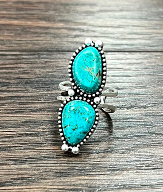 The Turquoise Blue Moon Adjustable Ring