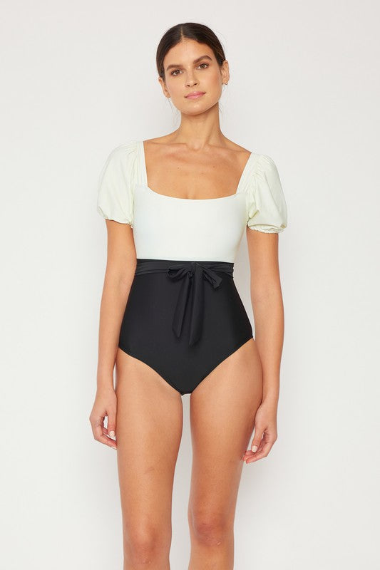 (More colors) Puff Sleeve One Piece Swimsuit (Final Sale)