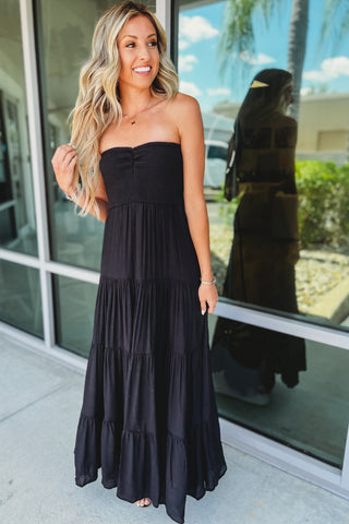Staring at the Sunset Strapless Dress