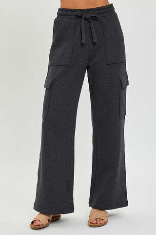 RISEN No Stopping Me Now High Rise Cargo Wide Leg Lounge Pants