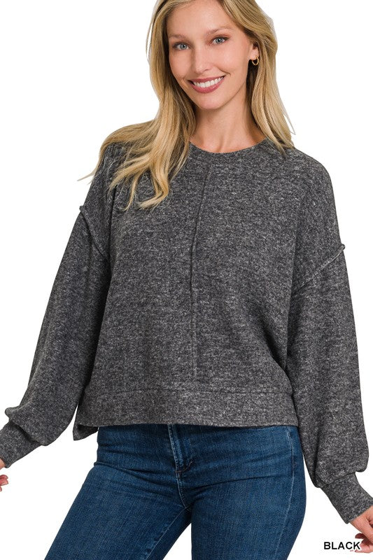 Drive Me Crazy Brushed Hacci Sweater (More colors)