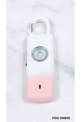 Rechargeable Personal Pink Ombre Safety Alarm and Flashlight