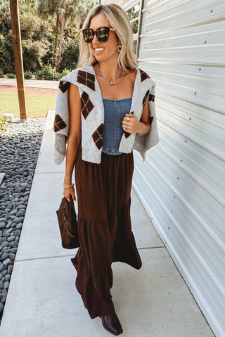 Easy Days Brown Maxi Skirt