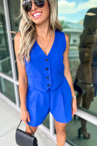 City Sleek High Rise Cobalt Shorts