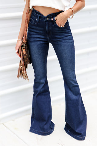 (PREORDER) KANCAN Kennedy Dark Wash Super Flare Jeans