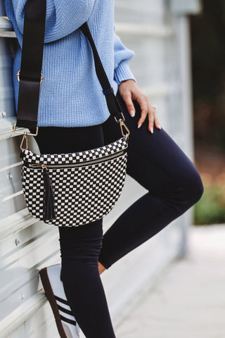 (2 COLORS) The Jolie Woven Sling Bum Bag - Simply Me Boutique