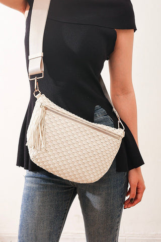 (2 COLORS) The Jolie Woven Sling Bum Bag - Simply Me Boutique
