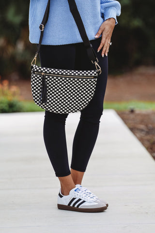 (2 COLORS) The Jolie Woven Sling Bum Bag - Simply Me Boutique