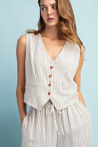 Conquer the World  Pinstriped Vest