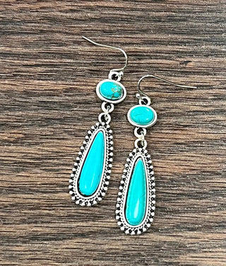 Western Turquoise Drop Earrings