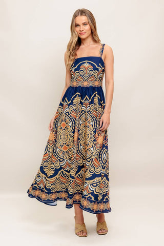 Majestic Grace Navy Maxi Dress