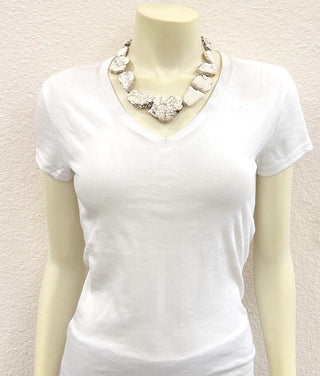 White Turquoise Slab Necklace